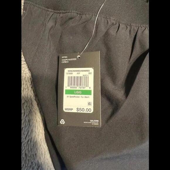 New Under Armour Men's SpeedPocket 7in Shorts – Size Large, Black - Picture 2 of 4